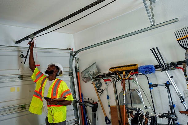 Professional Garage Door Panel Replacement technician working in Dixon County County, NE